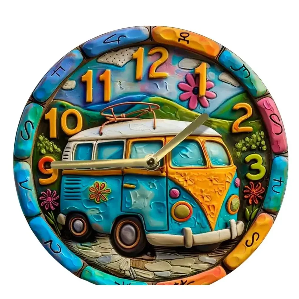 Retro Boho 60's Bus Van Clock 8